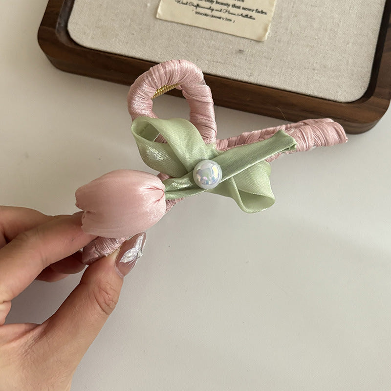 Tulips Flower Hair Ties Set