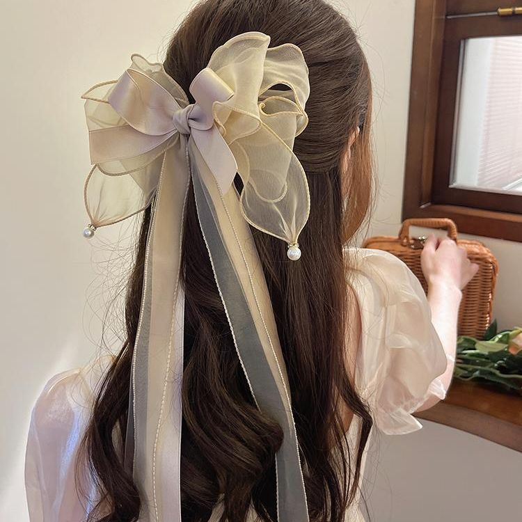 Big bow Organza Satin Hair Clip