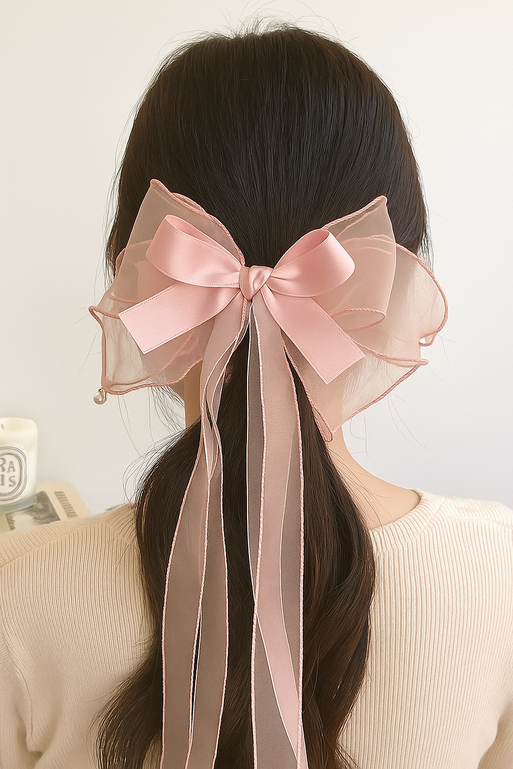 Big bow Organza Satin Hair Clip