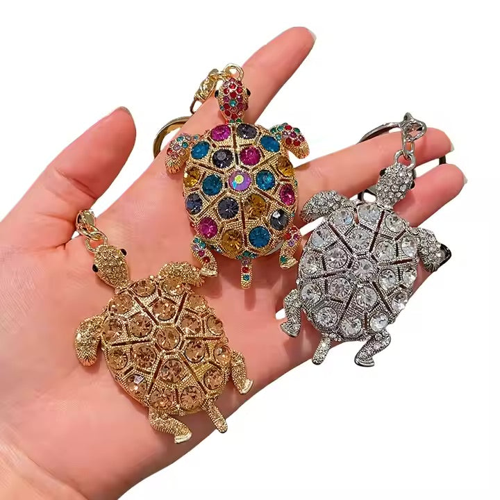 Tortoise Rhinstone KeyChain Charm