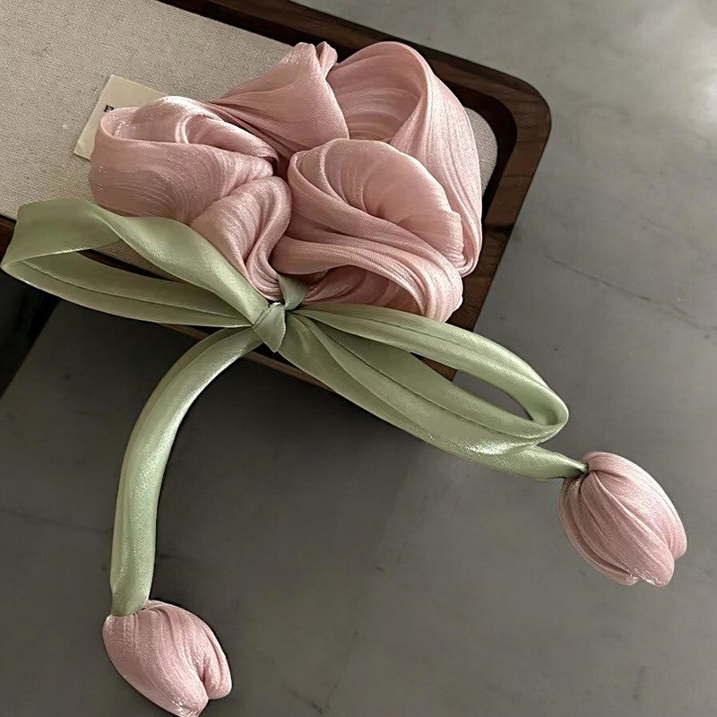 Tulip flower Hair Scrunchies - set of 2