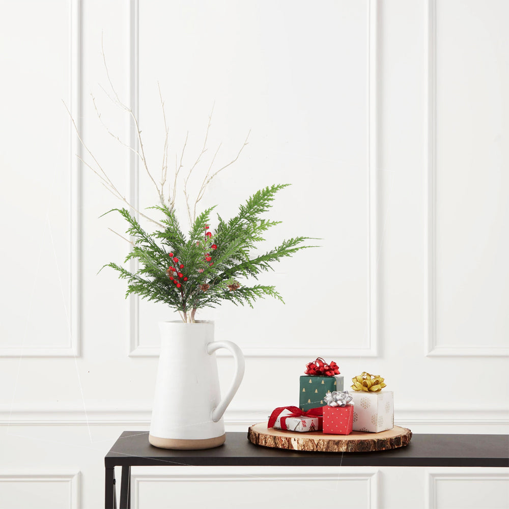 Christmas Picks with Berries & Pine Cone