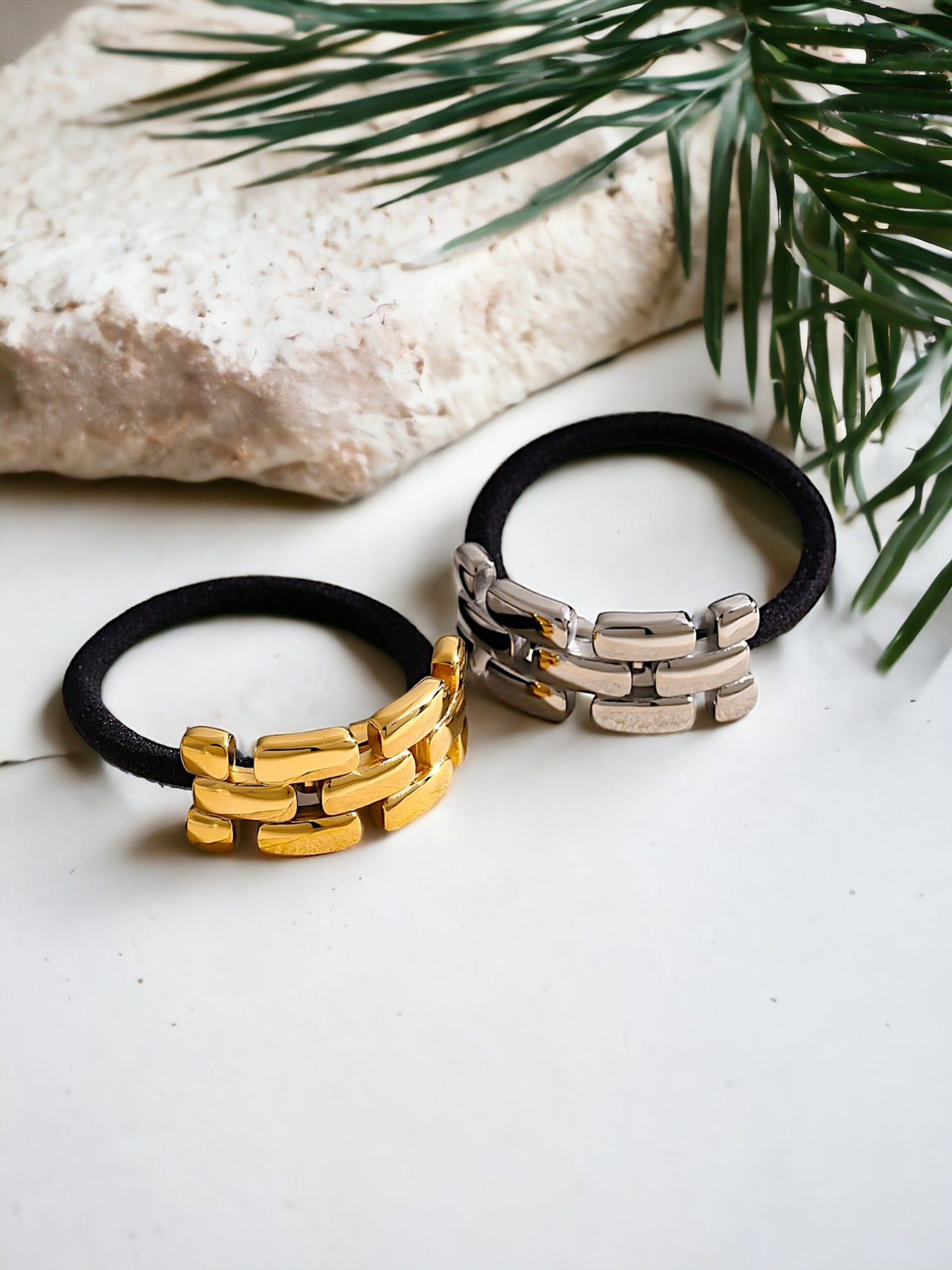 Gold Pony Cuff Waterproof Hair Ties