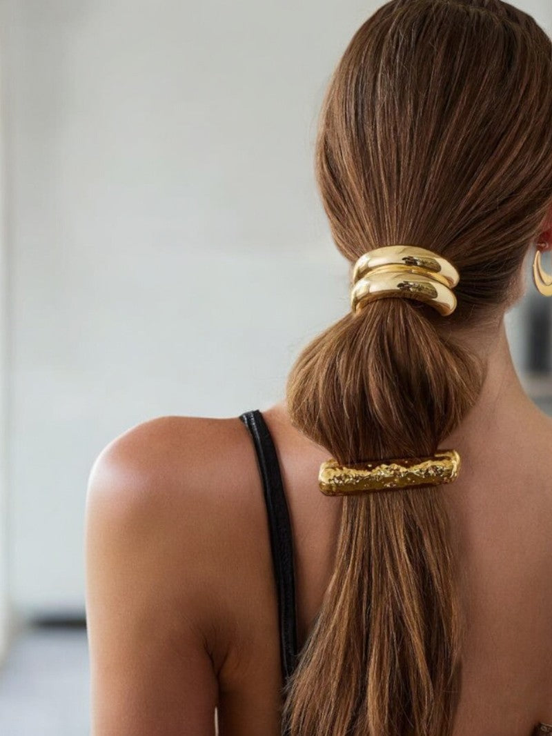 Gold Pony Cuff Waterproof Hair Ties