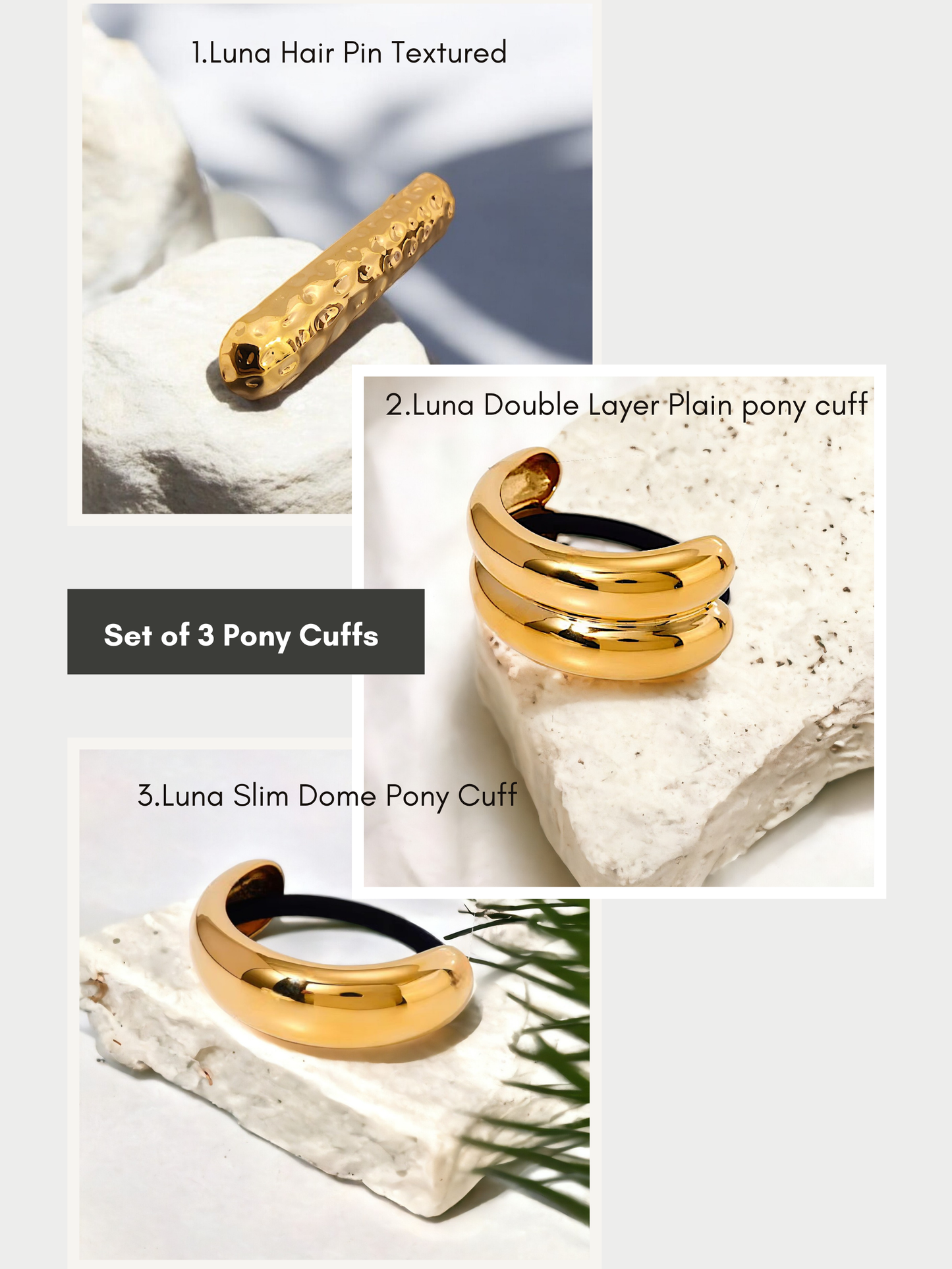 Luna set of 3 Pony Cuffs