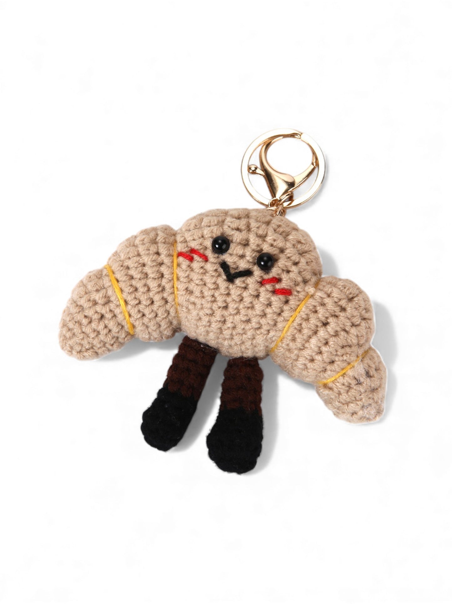 Handmade Crochet Bag Charms – Croissant