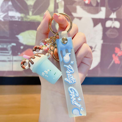 Milk Tea Cup Keychain Key Holders -  Set of 3