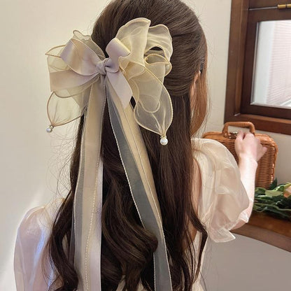 Big bow Organza Satin Hair Clip