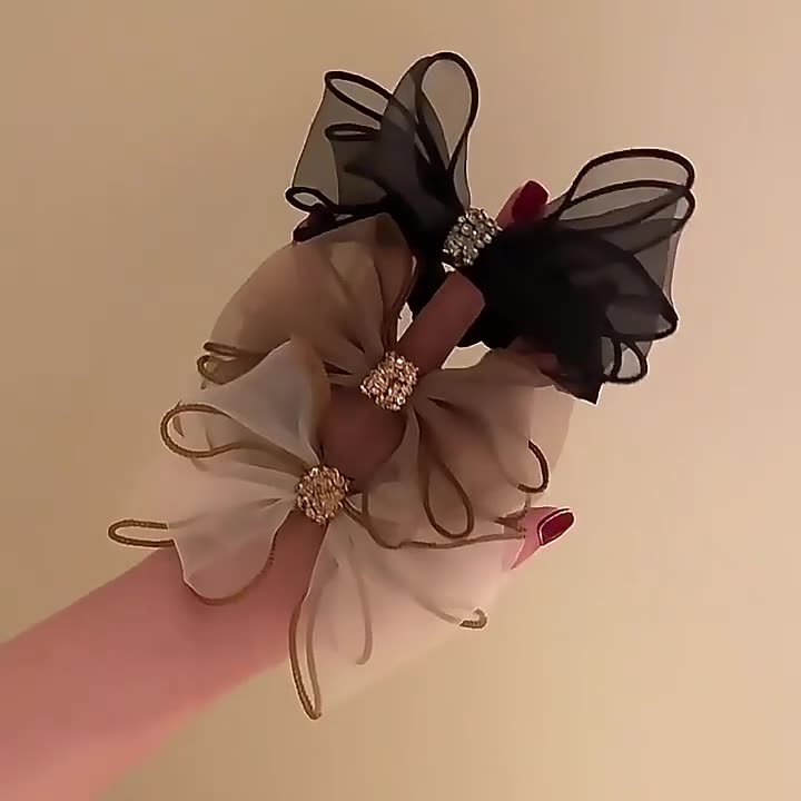 Embellished Hair Scrunchies - Set of 3