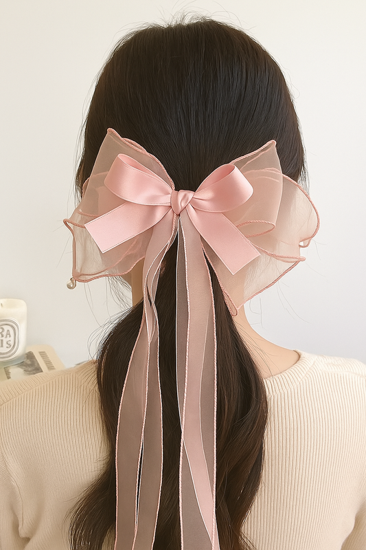 Big bow Organza Satin Hair Clip