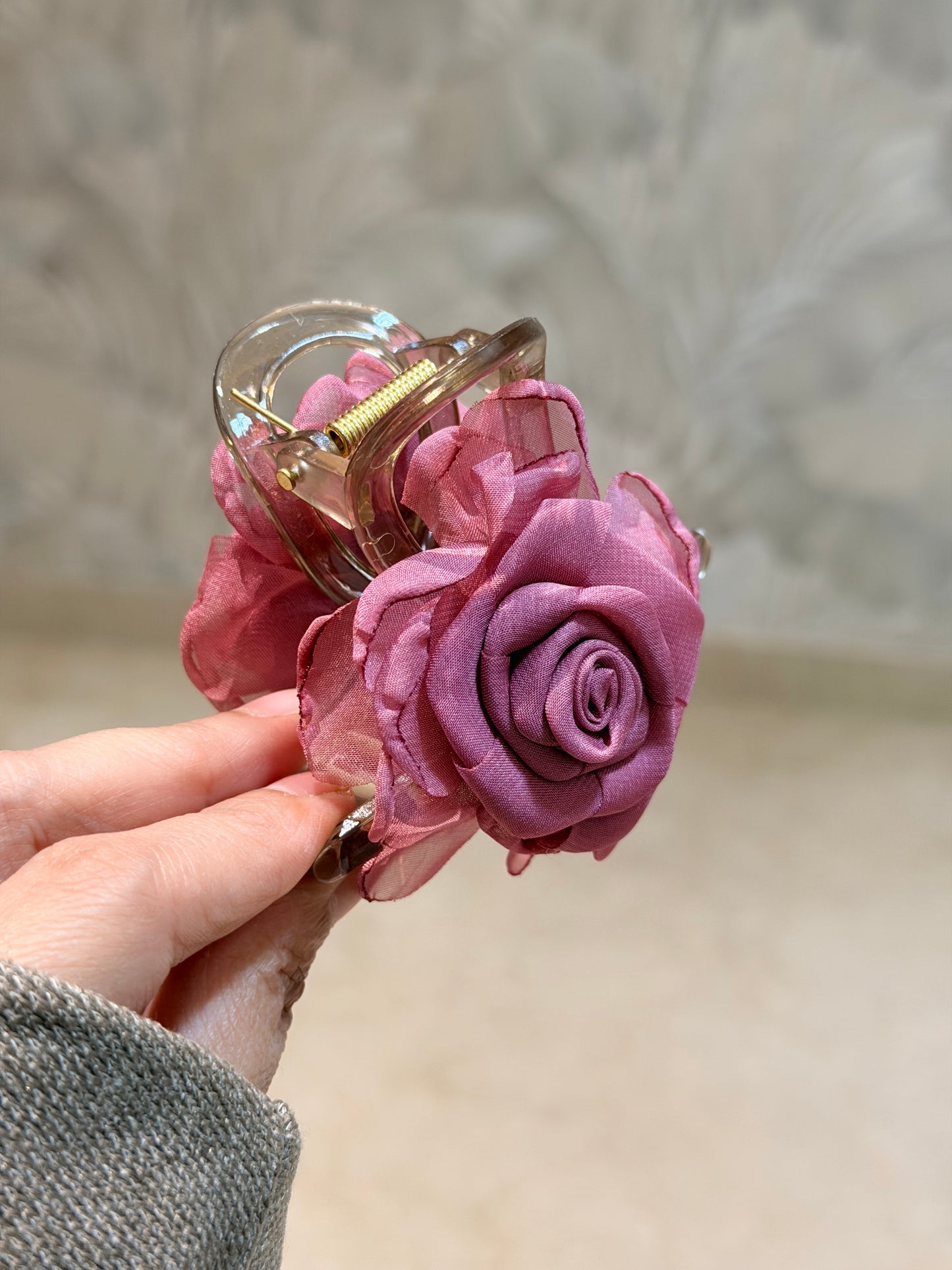 Rose Bloom Statement Hair Claw