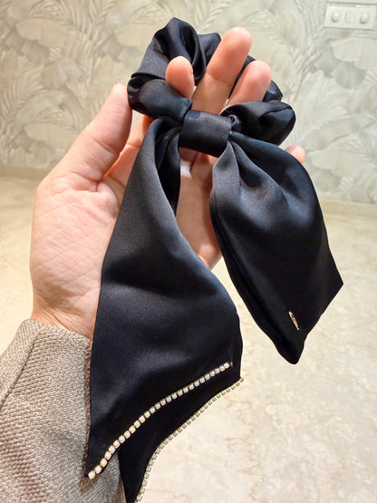Satin Bow Luxe Scrunchie