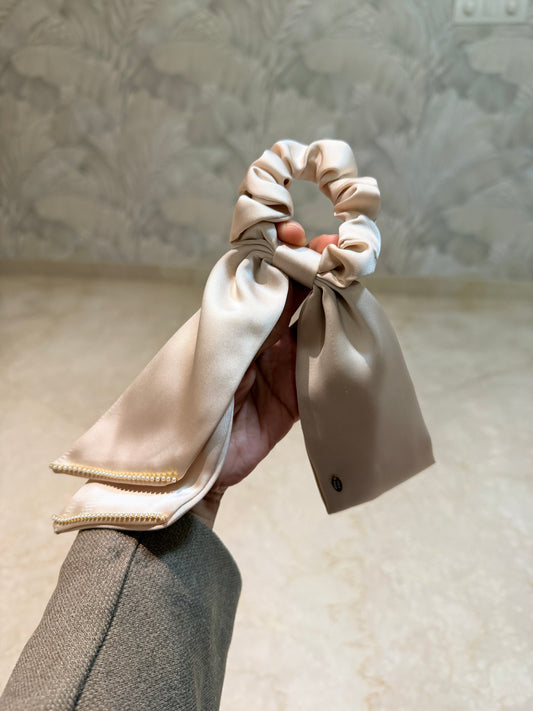 Satin Bow Luxe Scrunchie