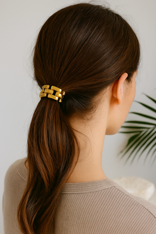Gold Pony Cuff Waterproof Hair Ties