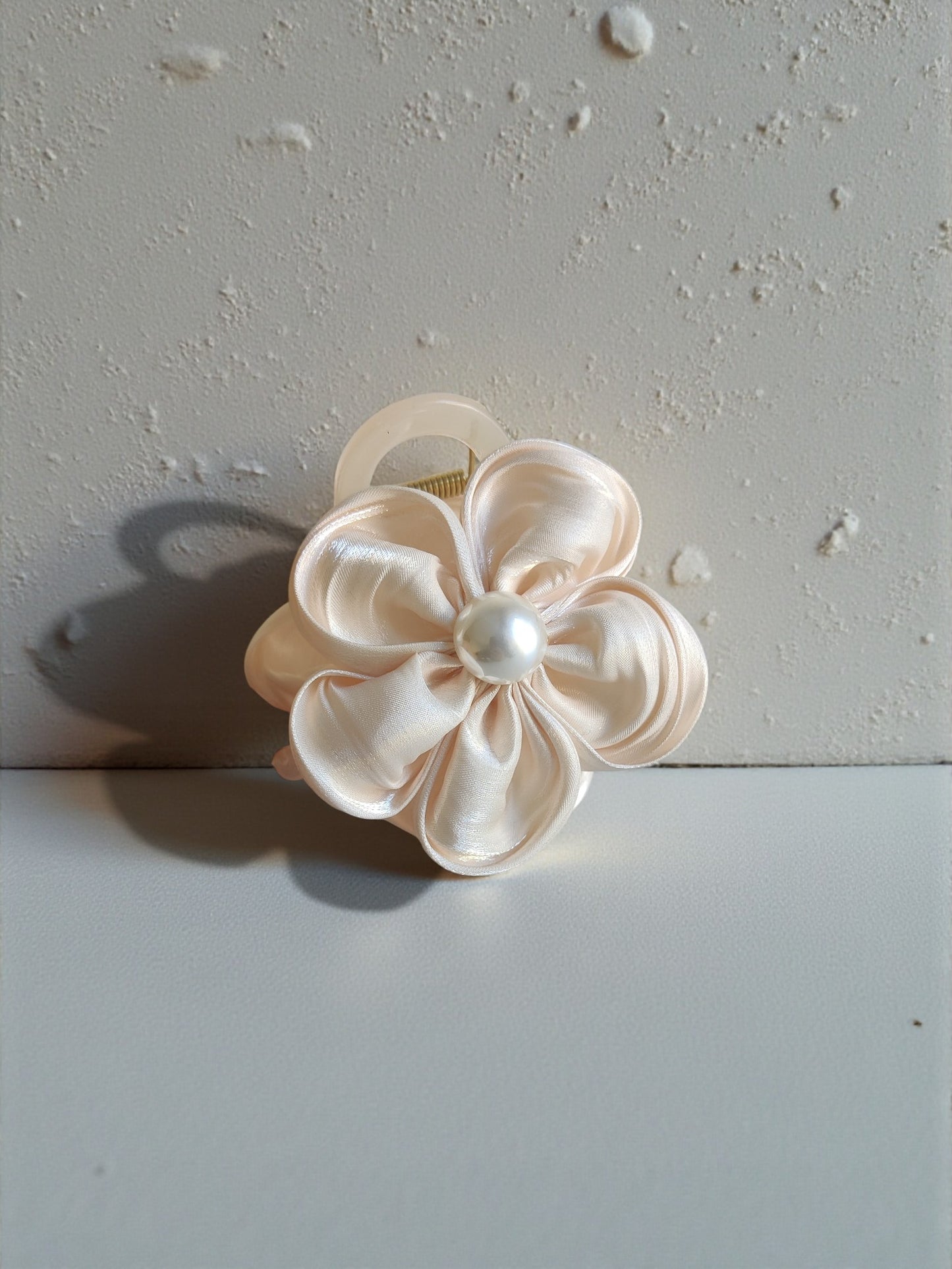 Satin Pearl Bloom Claw Clip - Set of 2