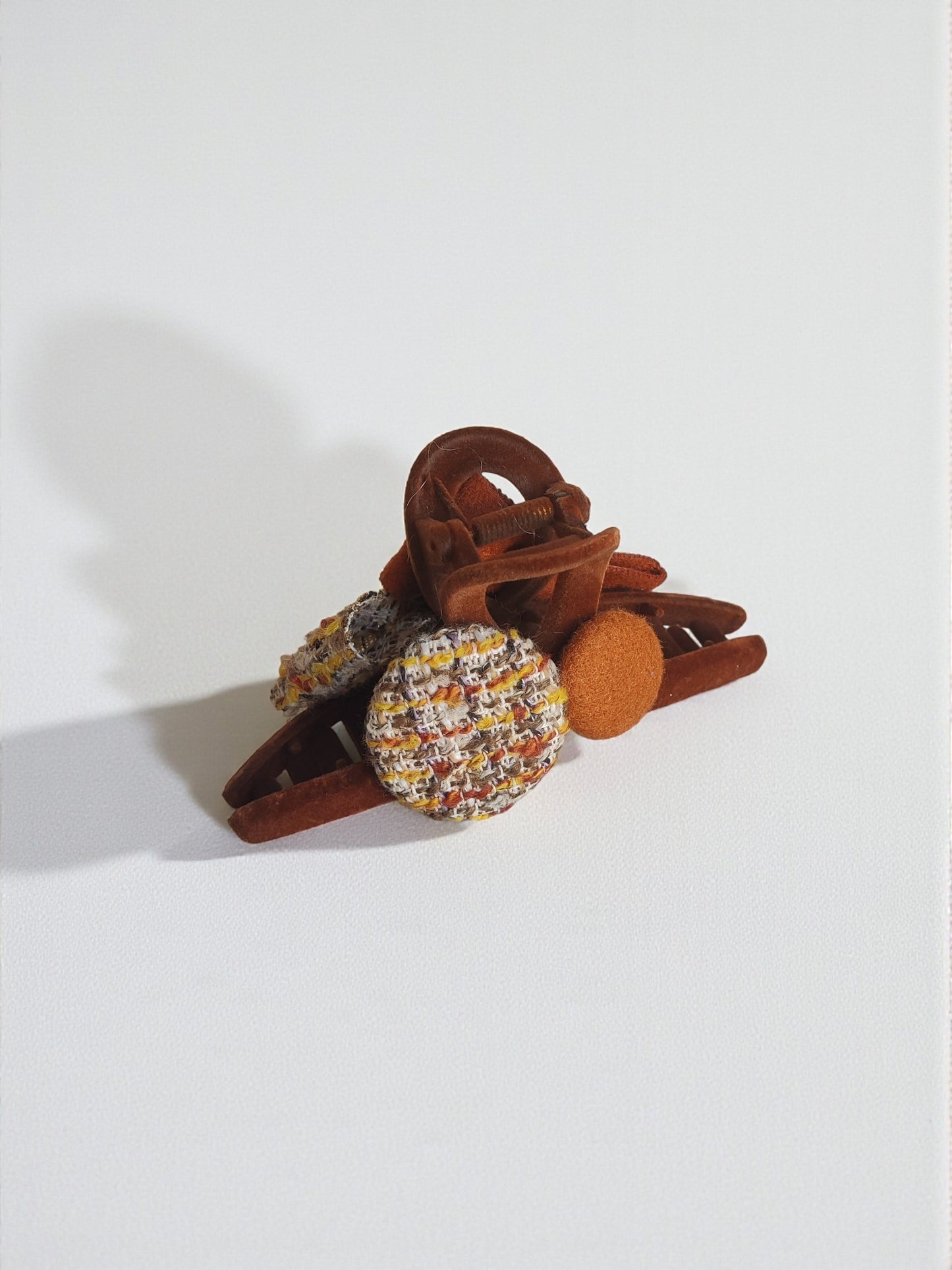Autumn Tweed Bow Claw Clip