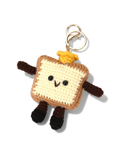 Handmade Crochet Bag Charms - Cheese Bread