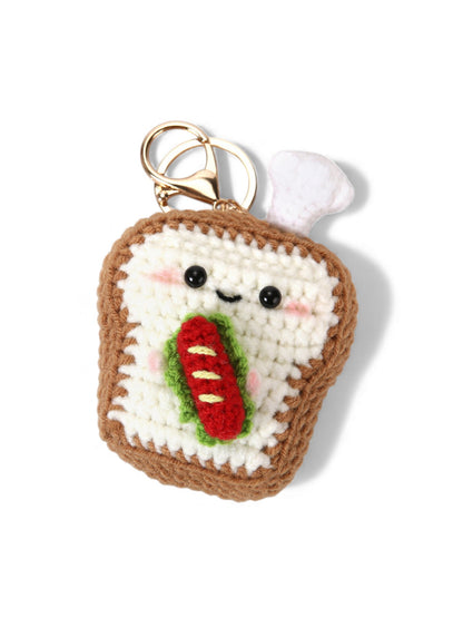 Handmade Crochet Bag Charms - Sandwich