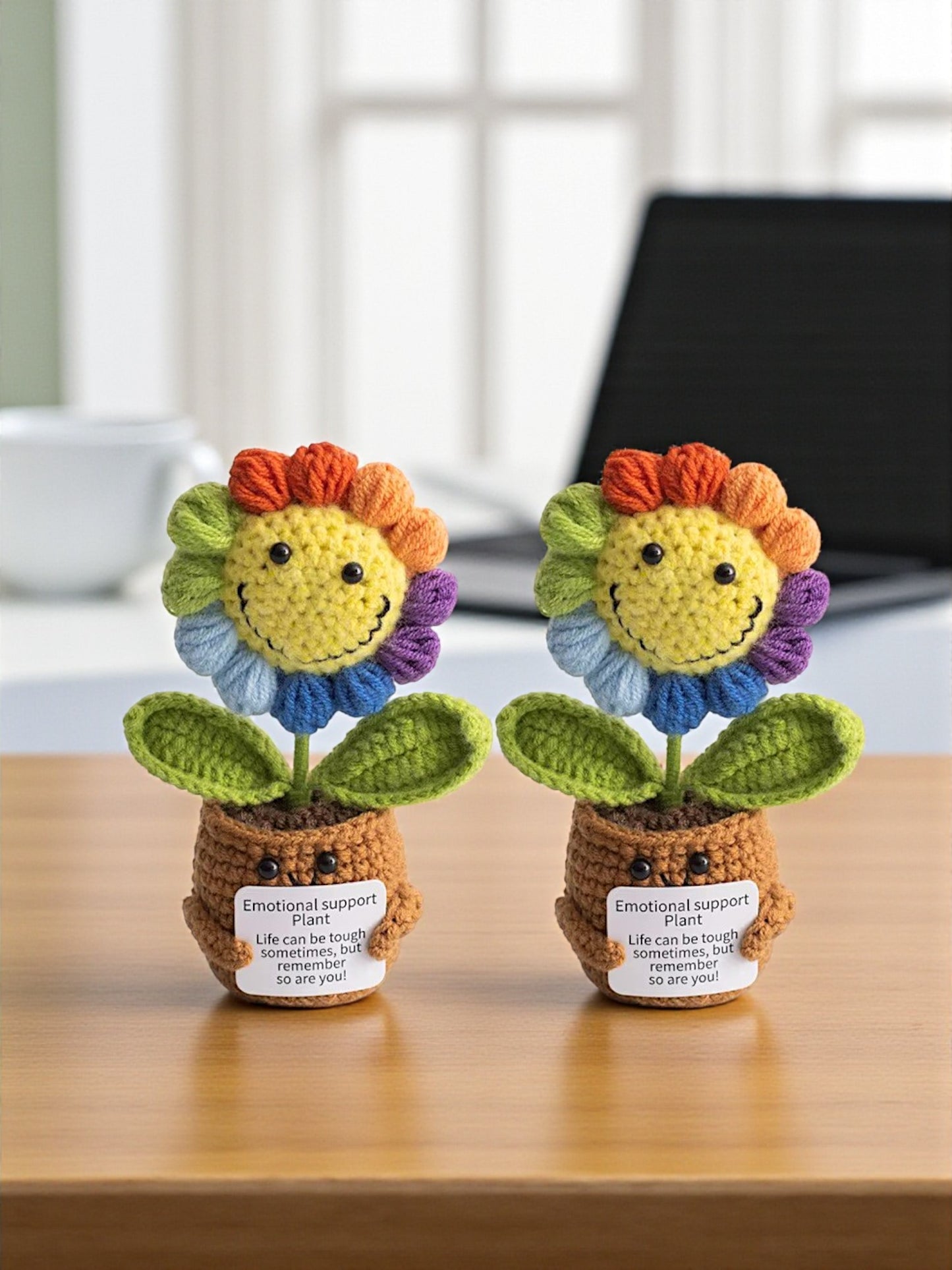 Crochet Emotional Support Desk Plant